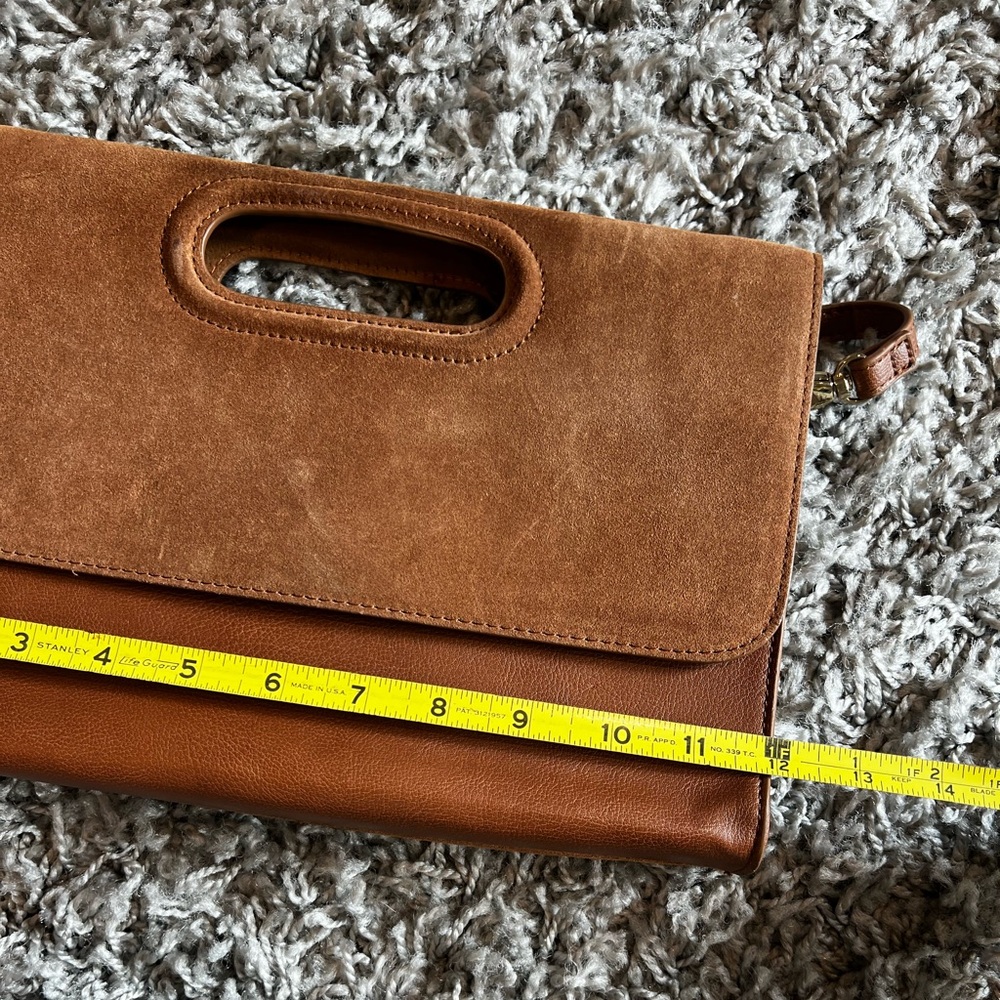 White House Black Market Brown Crossbody Bag with Suede Accents - Picture 8 of 8